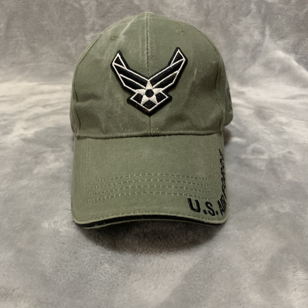 US Air Force Military Logo Embroidered Baseball Cap Hat Green Eagle Crest